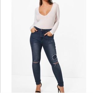 Plus Sarah High Rise Skinny Jeans-NEW